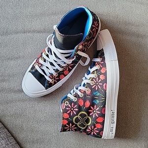 Converse Black Floral High-Top Sneakers